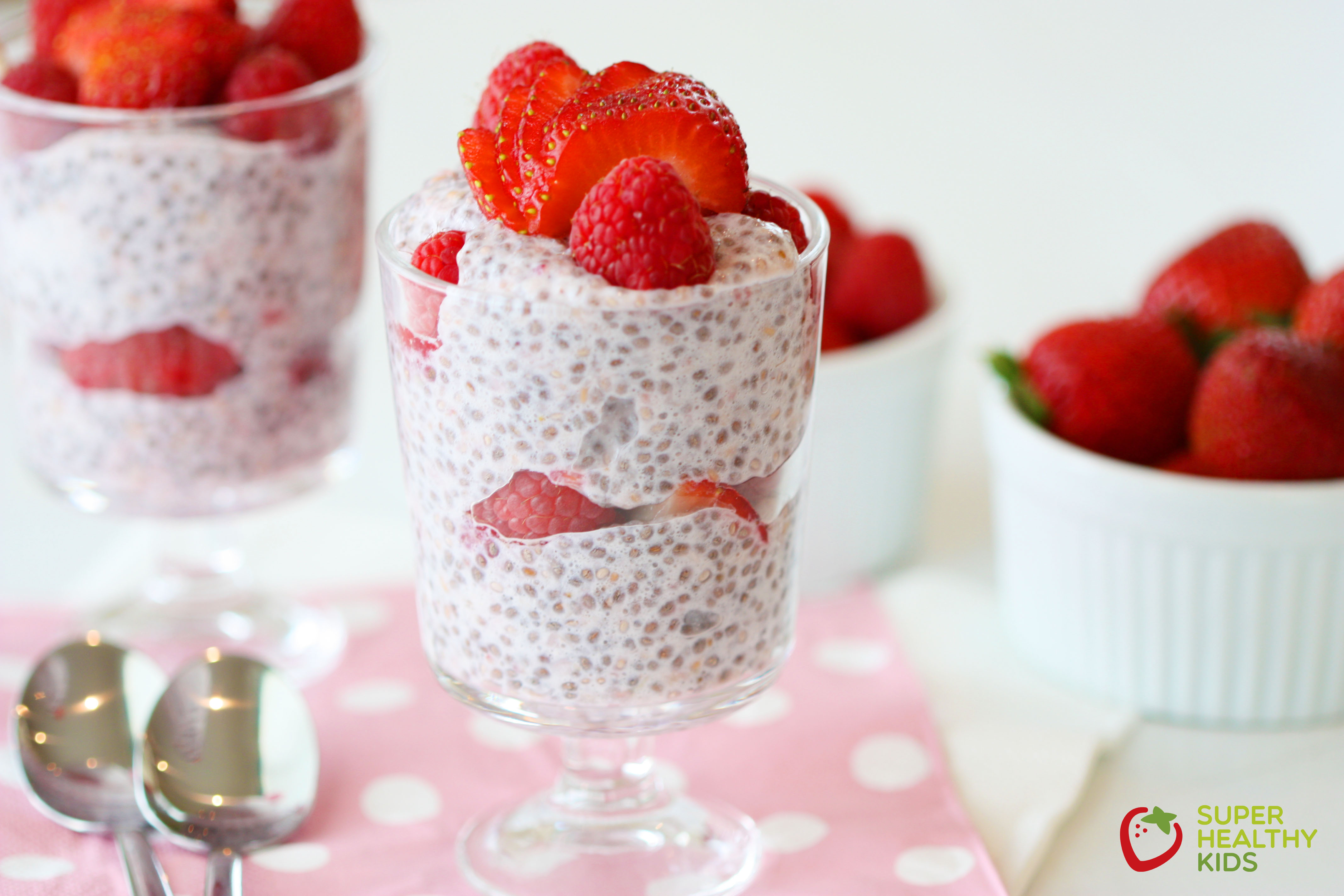 Vitamin Rich Berries n' Cream Chia Pudding